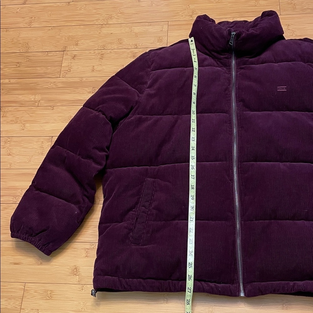 Levi's Zoe Corduroy Jacket Size XXL Full Zip Coat Burgundy Puffer Red Purple - Picture 16 of 17